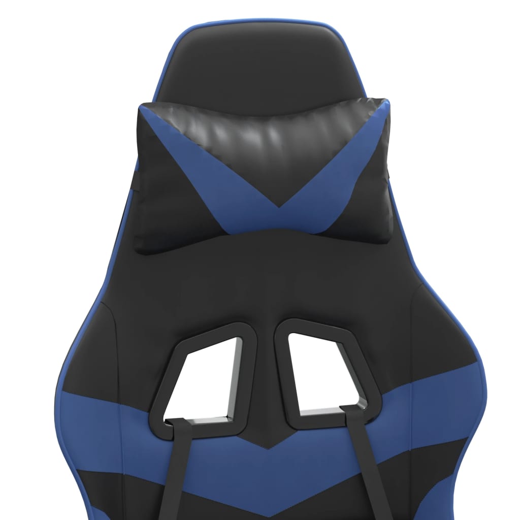 vidaXL Καρέκλα Gaming Μασάζ Υποπόδιο Μαύρο/μπλε από Συνθετικό Δέρμα