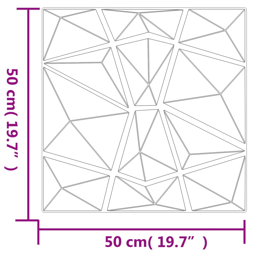 vidaXL Πάνελ Τοίχου 24 τεμ. Σχέδιο Διαμάντι Γκρι 50x50εκ. 6 μ² από XPS