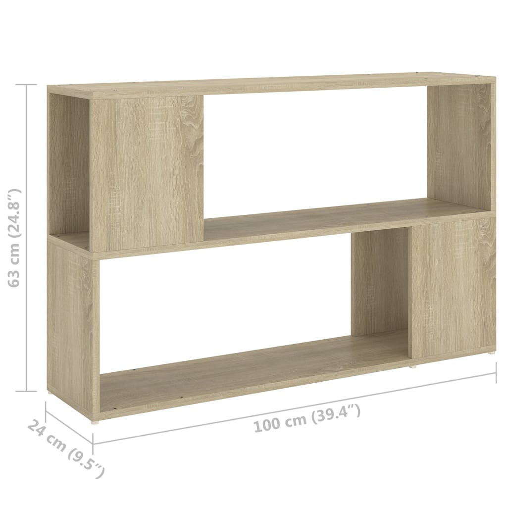 vidaXL Βιβλιοθήκη Sonoma Δρυς 100 x 24 x 63 εκ. από Επεξεργασμένο Ξύλο