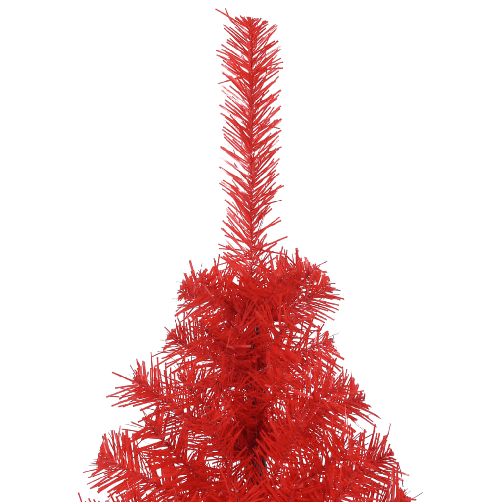 vidaXL Χριστουγεννιάτικο Δέντρο Τεχνητό Μισό & Βάση Κόκκινο 150 ε. PVC