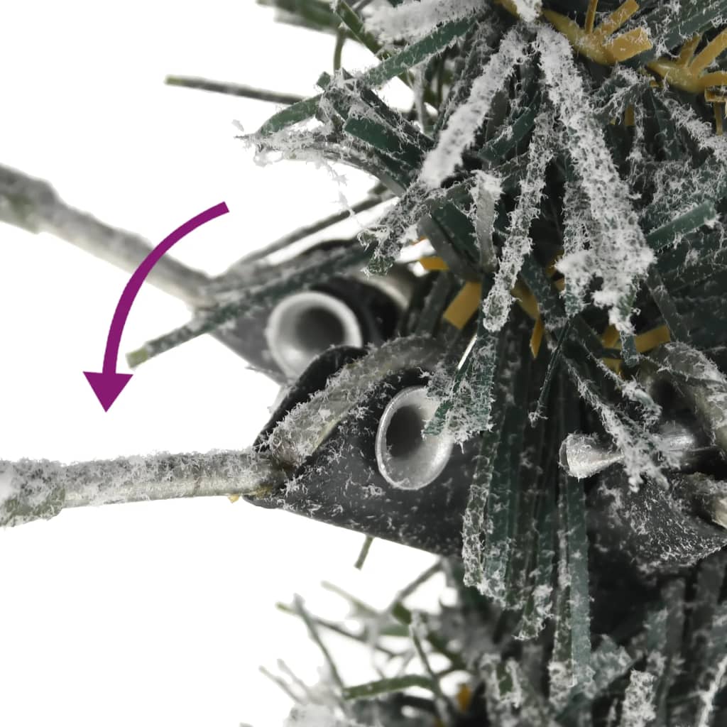 vidaXL Χριστουγεννιάτικο Δέντρο Τεχνητό Slim με Χιόνι 180 εκ. PVC & PE
