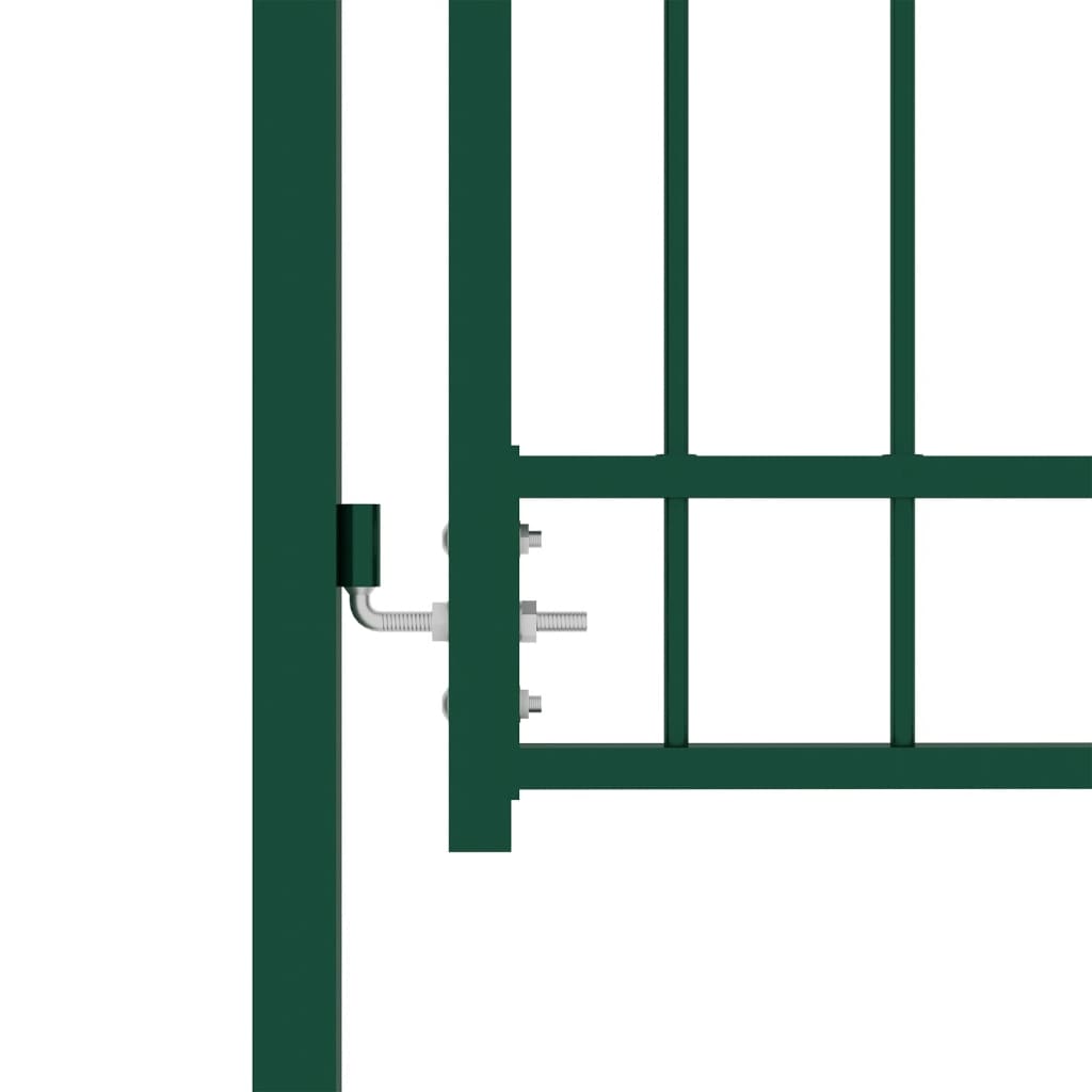 vidaXL Πόρτα Περίφραξης με Ακίδες Πράσινη 100 x 100 εκ. Ατσάλινη