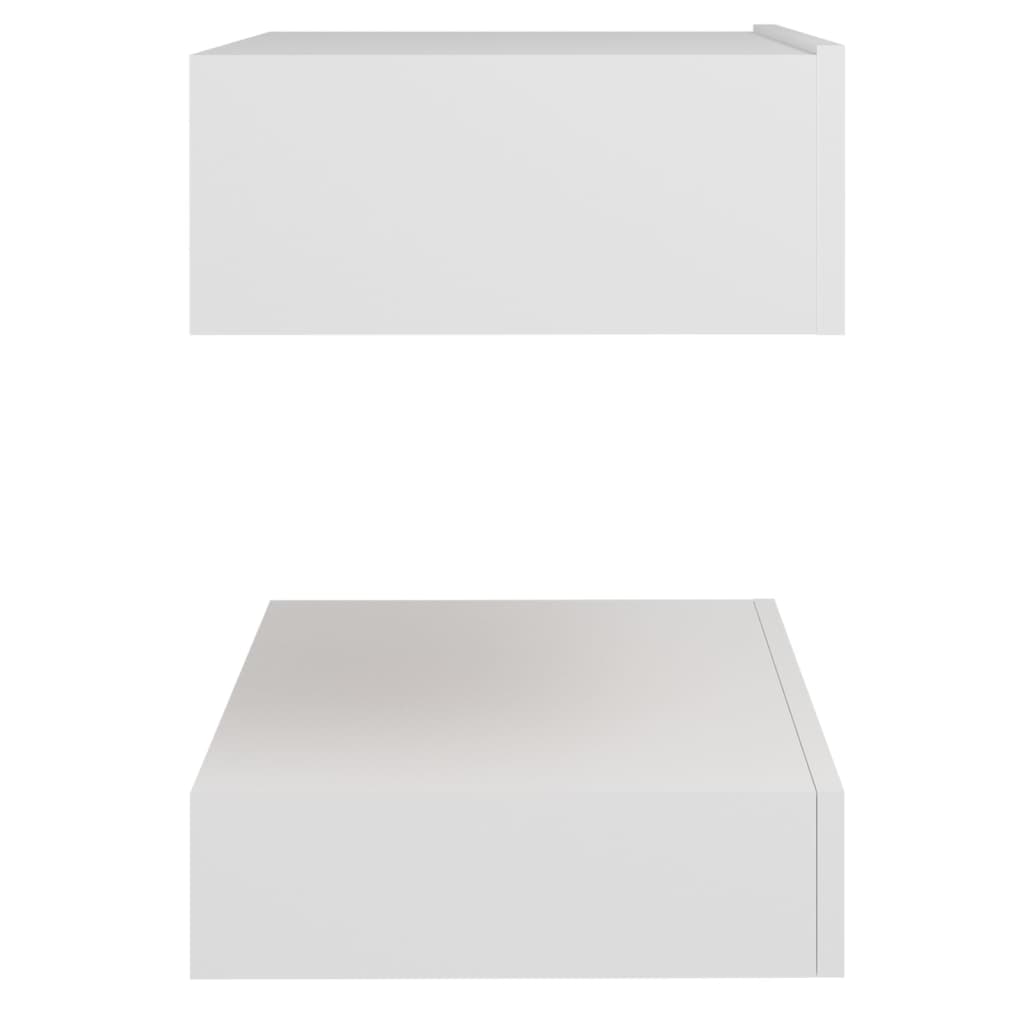 vidaXL Κομοδίνα με LED 2 τεμ. Λευκά 60 x 35 εκ. από Επεξεργασμένο Ξύλο