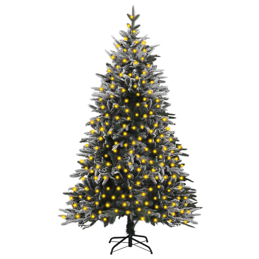 vidaXL Χριστουγεν Δέντρο Τεχνητό Προφωτισμένο Τεχν. Χιόνι 210εκ PVC&PE