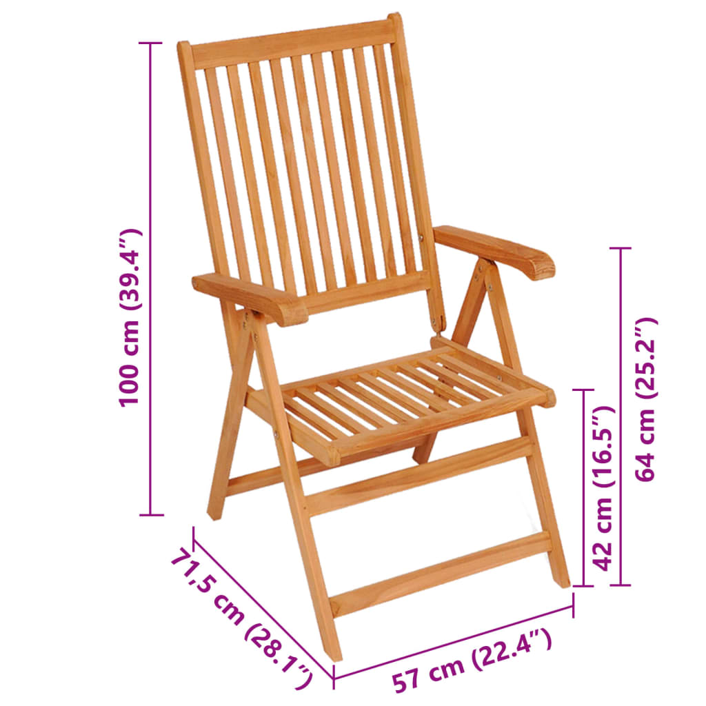 vidaXL Καρέκλες Κήπου 6 τεμ. Μασίφ Ξύλο Teak & Μαξιλάρια Σχέδιο Φύλλων
