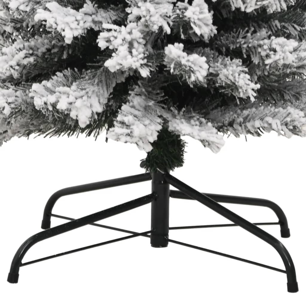vidaXL Χριστουγεννιάτικο Δέντρο Τεχνητό Slim Χιόνι Πράσινο 180 εκ. PVC