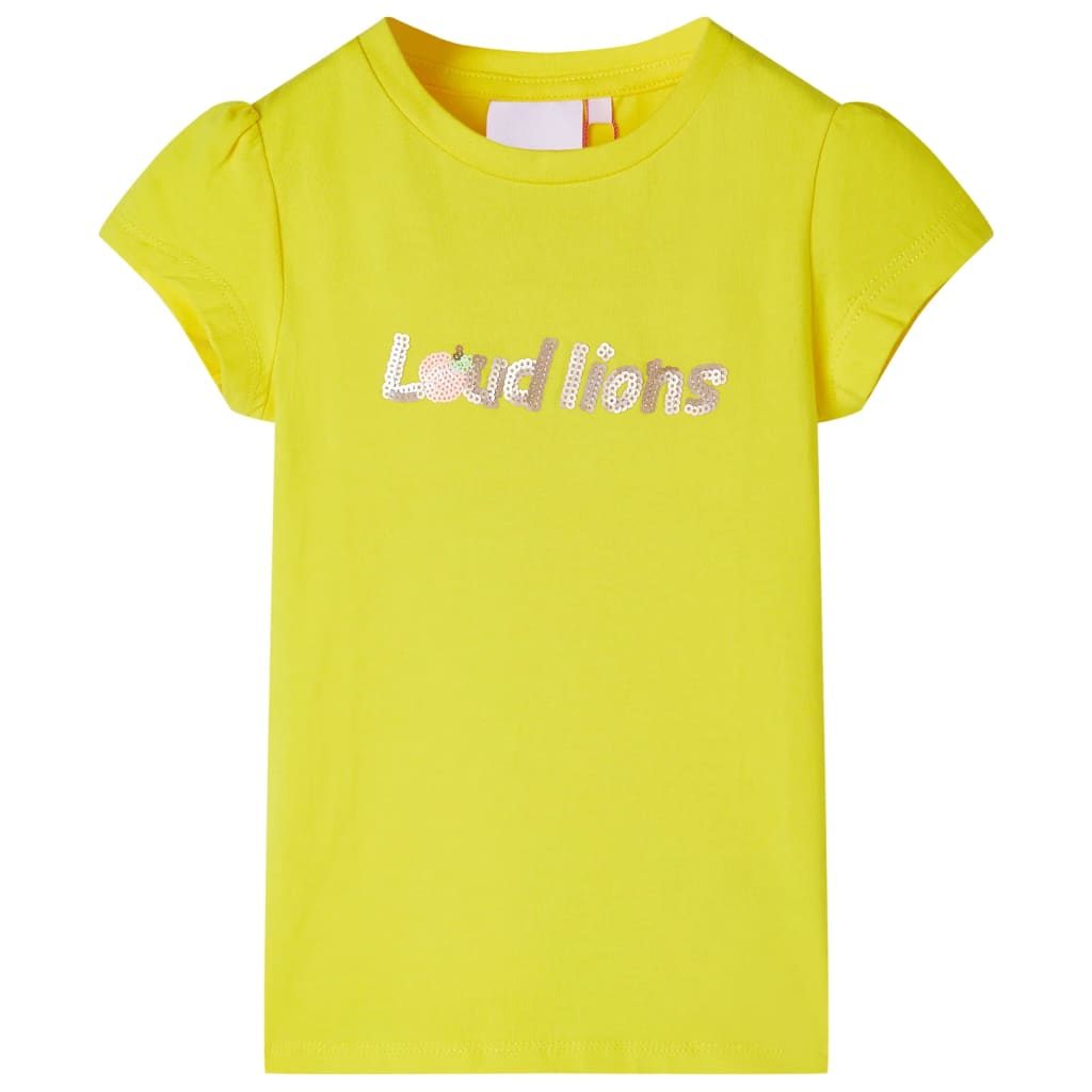 Μπλουζάκι Παιδικό με Πολύ Κοντά Μανίκια Έντονο Κίτρινο 92