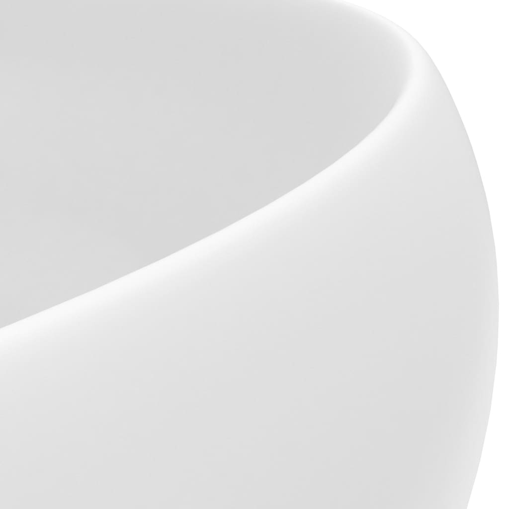 vidaXL Νιπτήρας Πολυτελής Στρογγυλός Λευκό Ματ 40 x 15 εκ. Κεραμικός