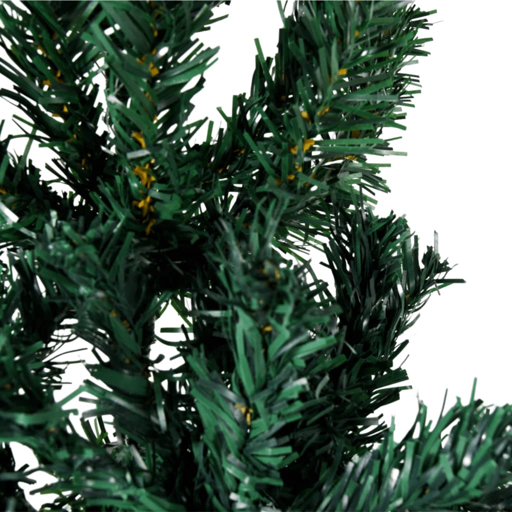 vidaXL Χριστουγεν. Δέντρο Slim Τεχνητό Μισό με Βάση Πράσινο 180 εκ.