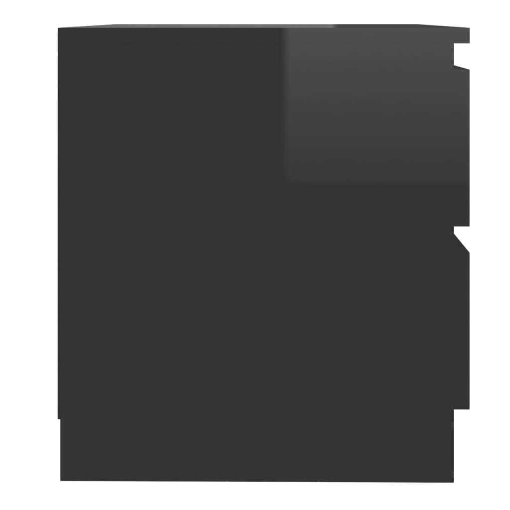 vidaXL Κομοδίνο Γυαλιστερό Μαύρο 50 x 39 x 43,5 εκ. από Μοριοσανίδα